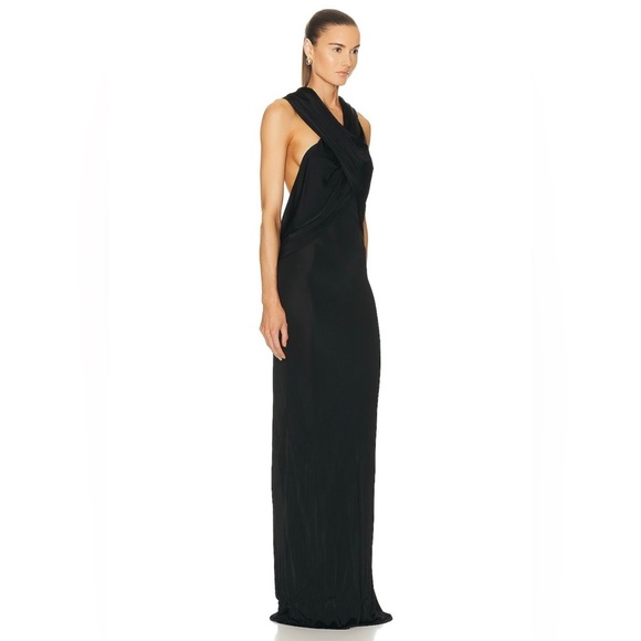NWT Saint Laurent Hooded Crepe Dress in Noir size 34 / US 2 - Picture 3 of 14